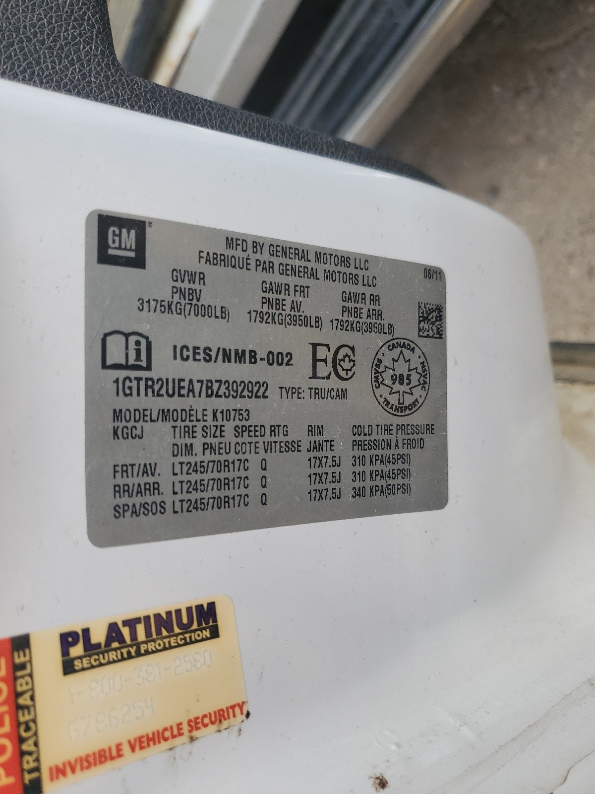 1GTR2UEA7BZ392922 2011 GMC Sierra K1500 Sl