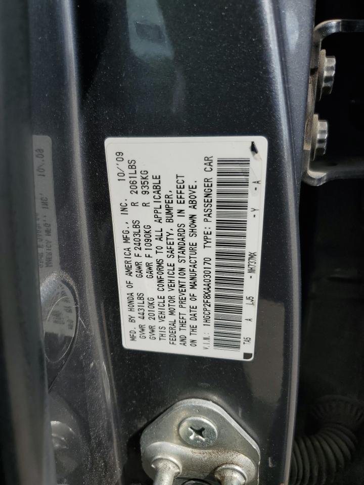 1HGCP2F8XAA030170 2010 Honda Accord Exl