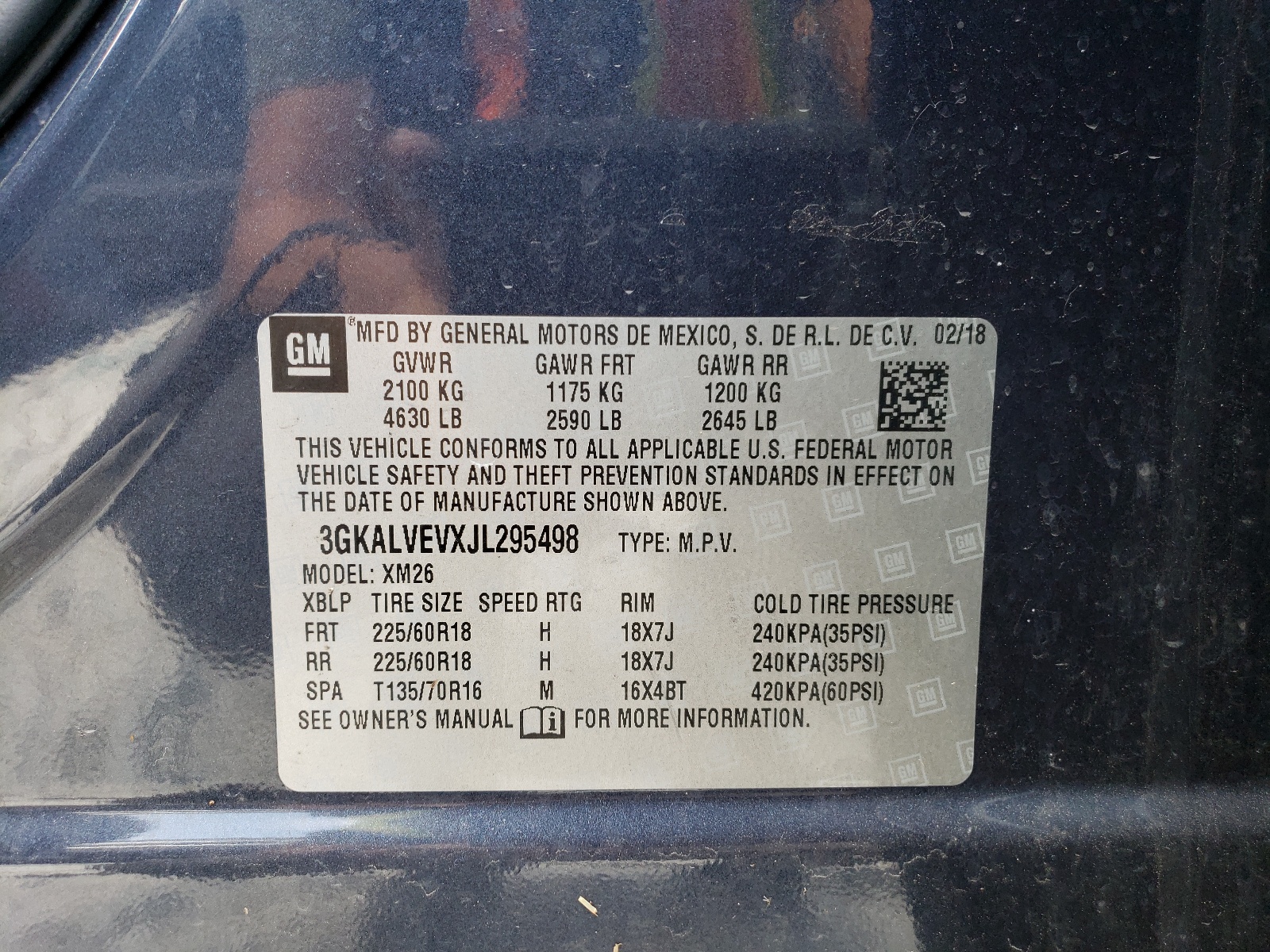 3GKALVEVXJL295498 2018 GMC Terrain Slt