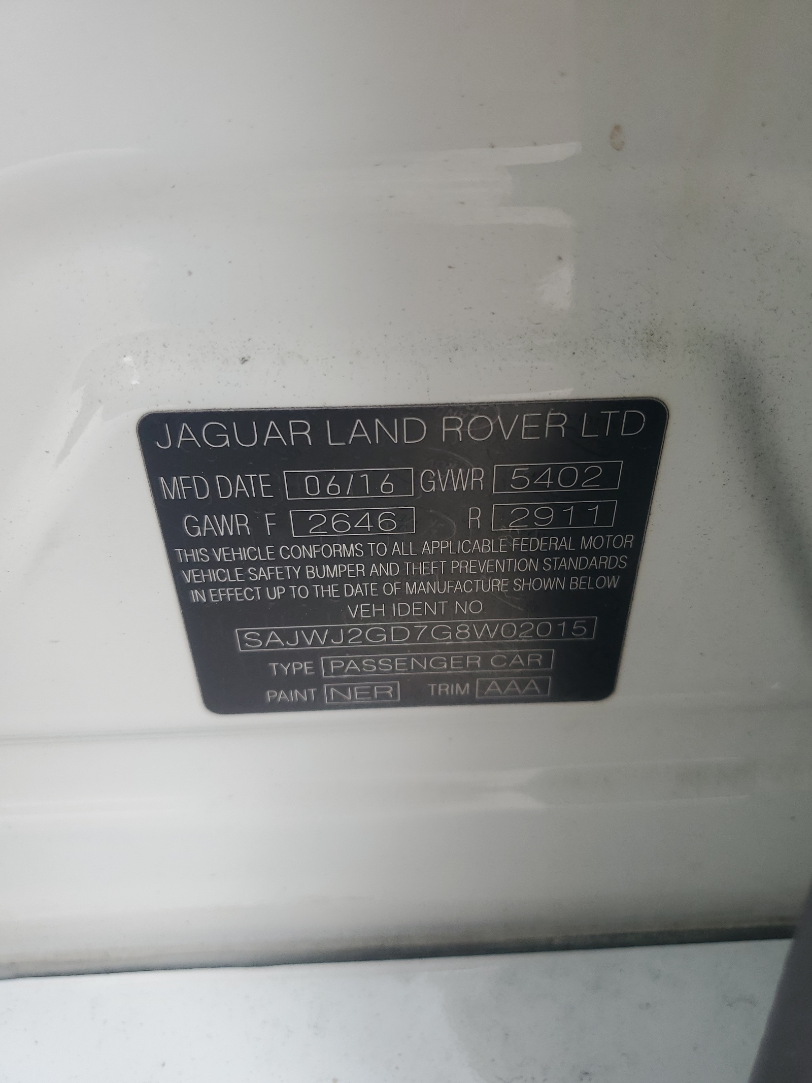 SAJWJ2GD7G8W02015 2016 Jaguar Xjl Portfolio