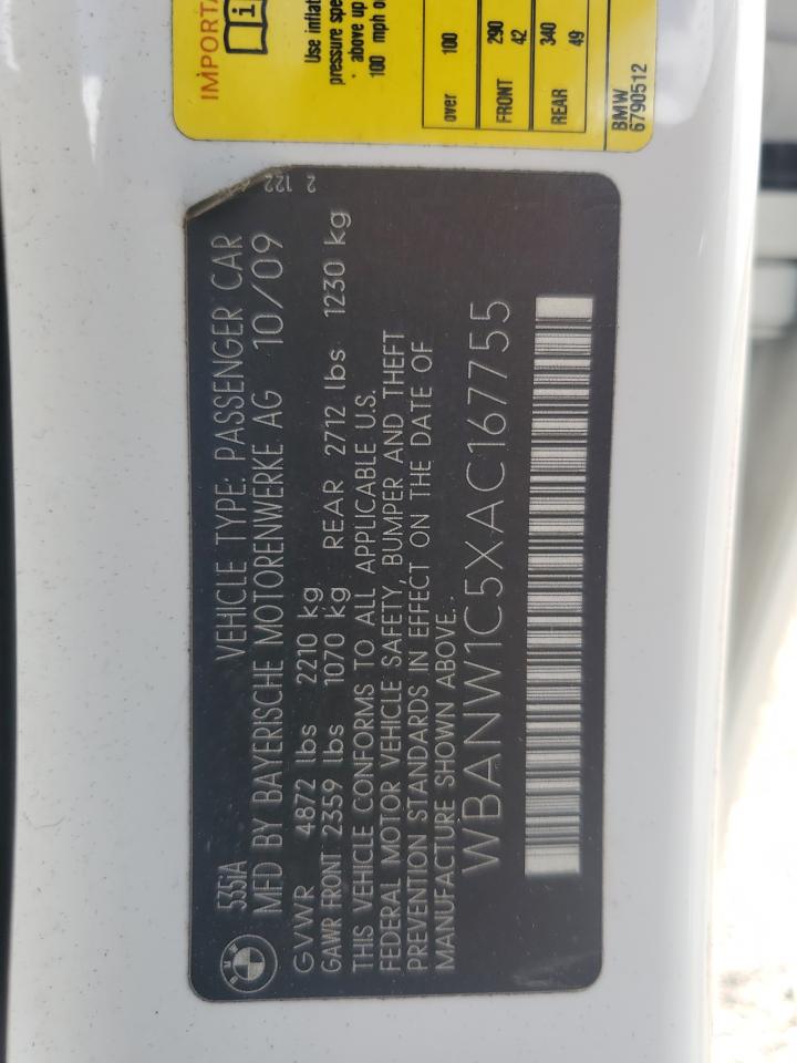 2010 BMW 535 I VIN: WBANW1C5XAC167755 Lot: 65198394