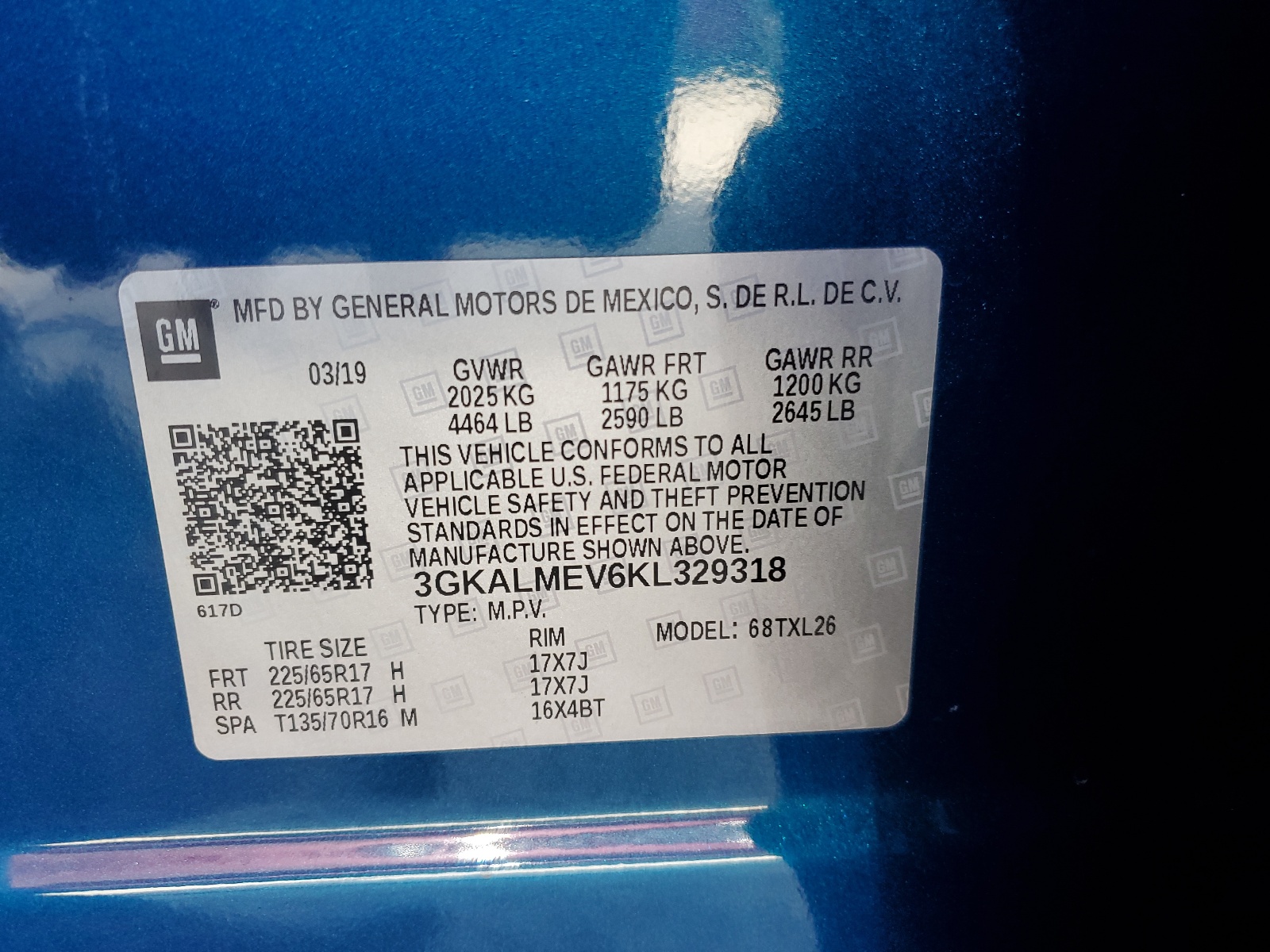 3GKALMEV6KL329318 2019 GMC Terrain Sle
