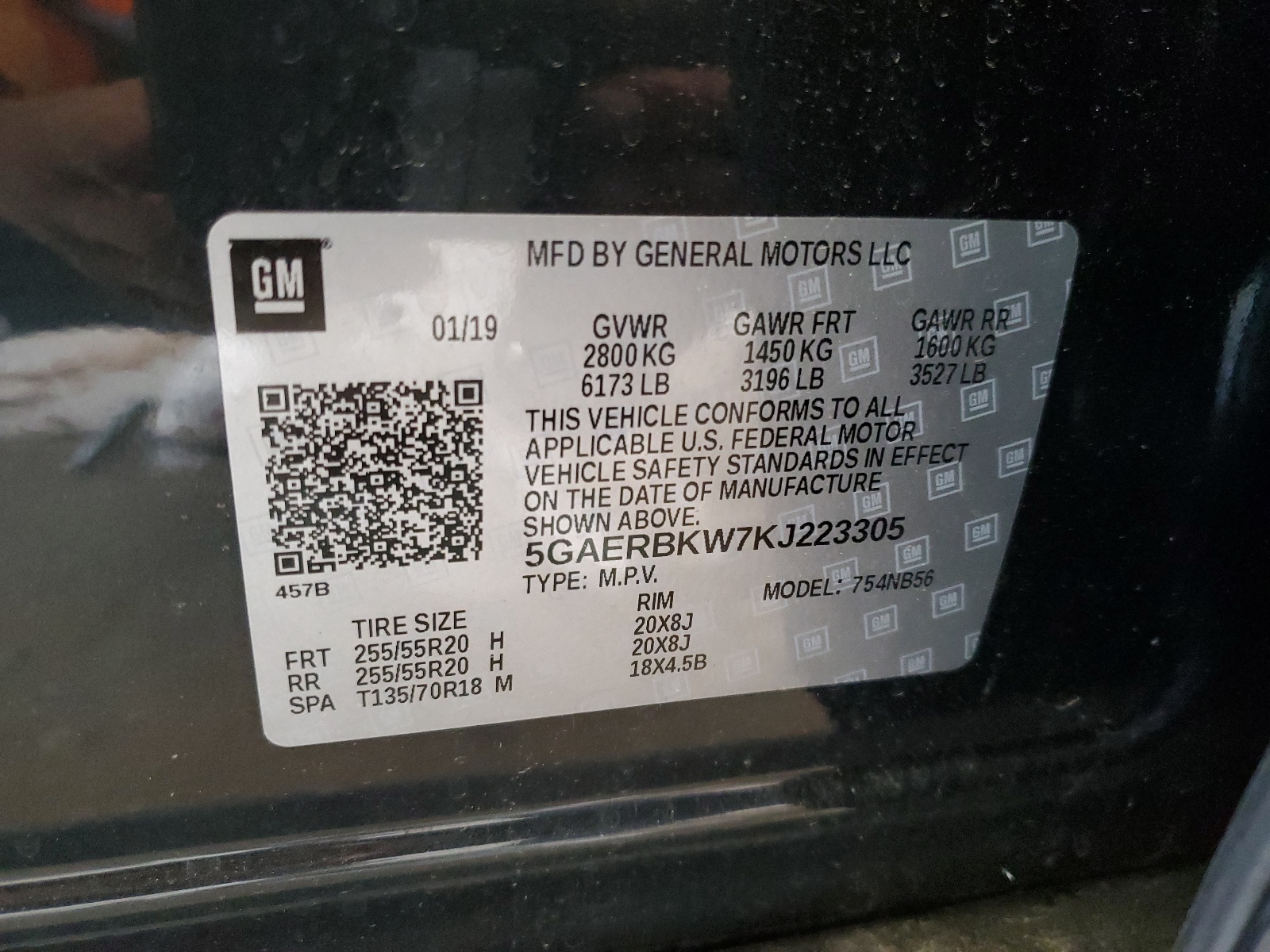 5GAERBKW7KJ223305 2019 Buick Enclave Essence