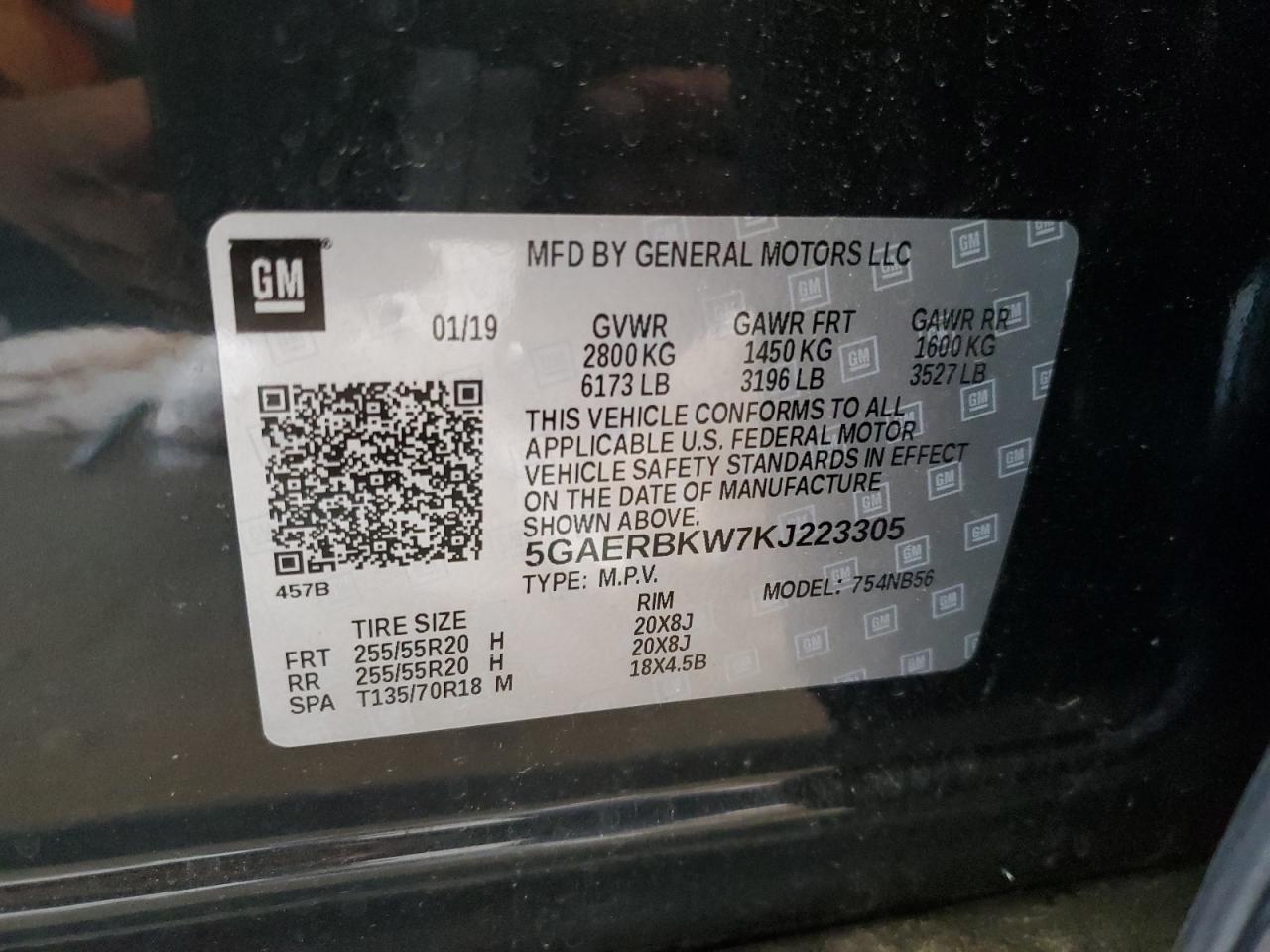 2019 Buick Enclave Essence VIN: 5GAERBKW7KJ223305 Lot: 63257144