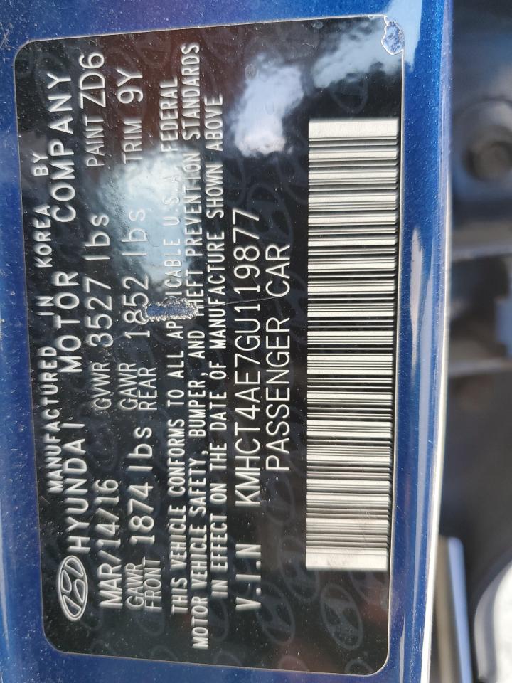 2016 Hyundai Accent Se VIN: KMHCT4AE7GU119877 Lot: 63772494