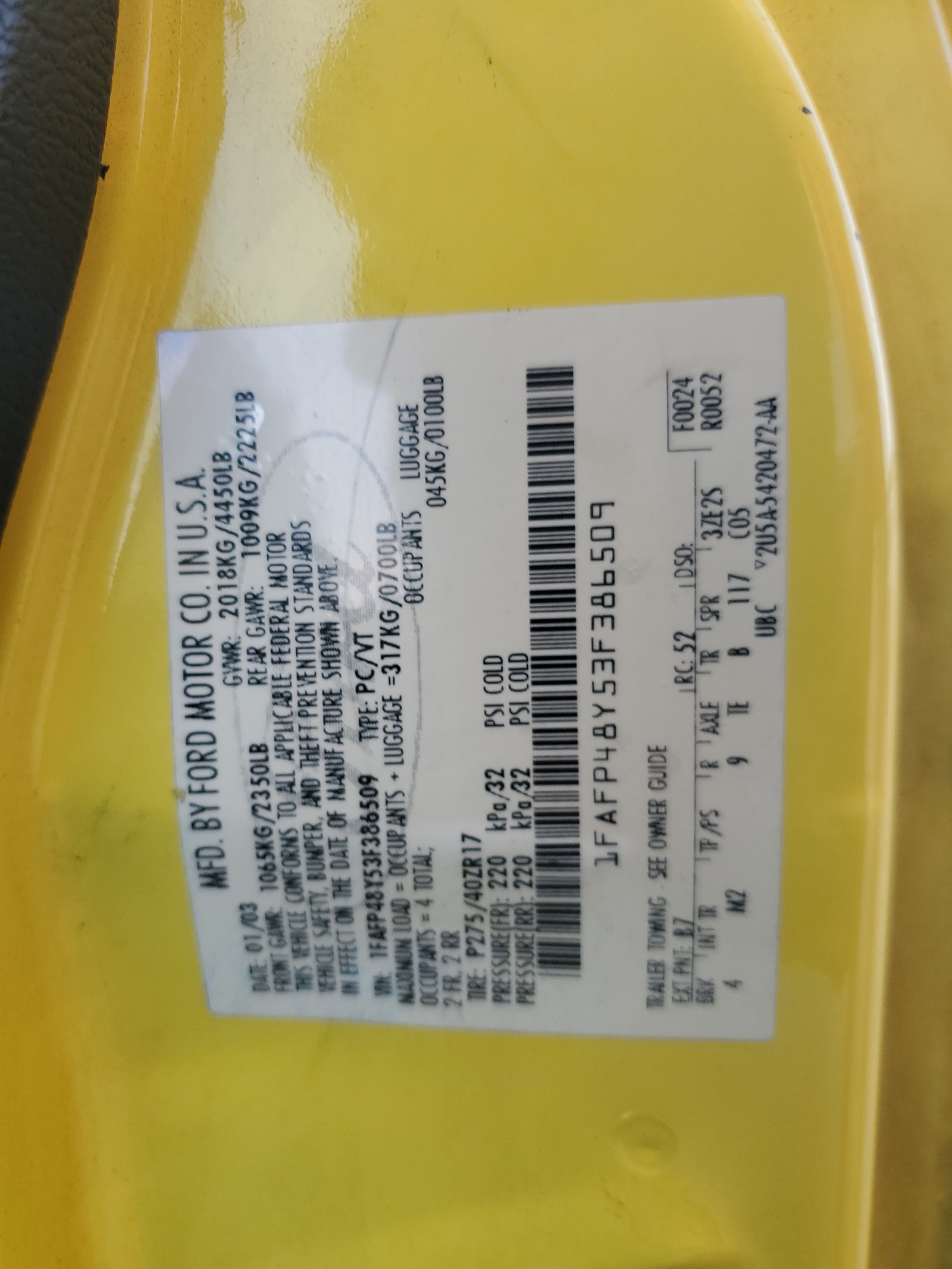 1FAFP48Y53F386509 2003 Ford Mustang Cobra Svt