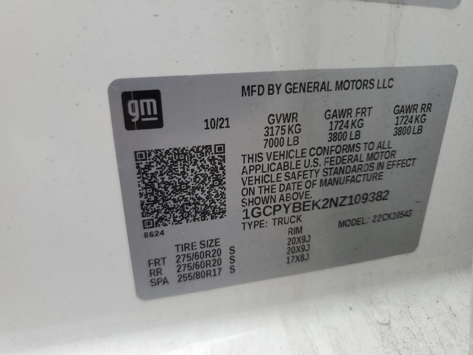 1GCPYBEK2NZ109382 2022 Chevrolet Silverado Ltd K1500 Custom