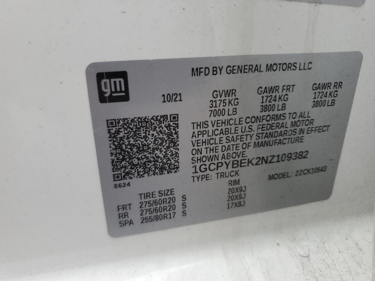 2022 Chevrolet Silverado Ltd K1500 Custom VIN: 1GCPYBEK2NZ109382 Lot: 61279804