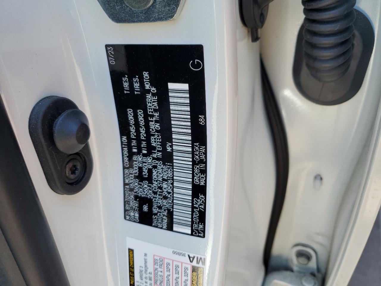 2023 Toyota 4Runner Limited VIN: JTEKU5JR5P6188511 Lot: 61460684