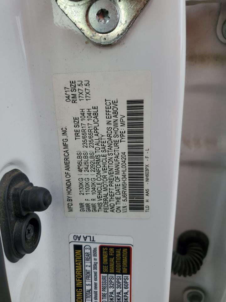 2017 Honda Cr-V Lx VIN: 5J6RW5H34HL004204 Lot: 63690204