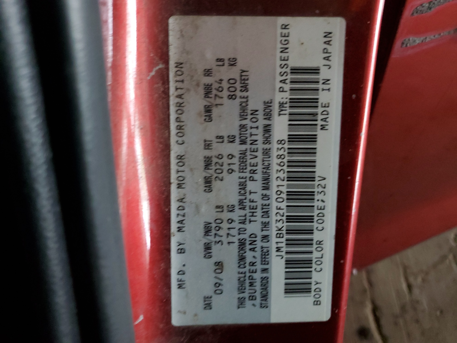 JM1BK32F091236838 2009 Mazda 3 I