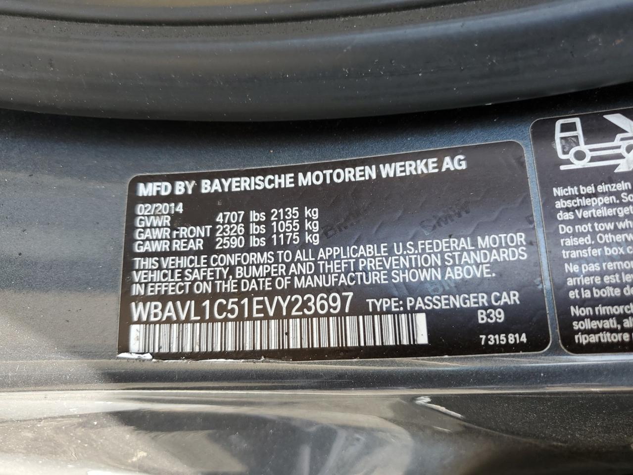 WBAVL1C51EVY23697 2014 BMW X1 xDrive28I