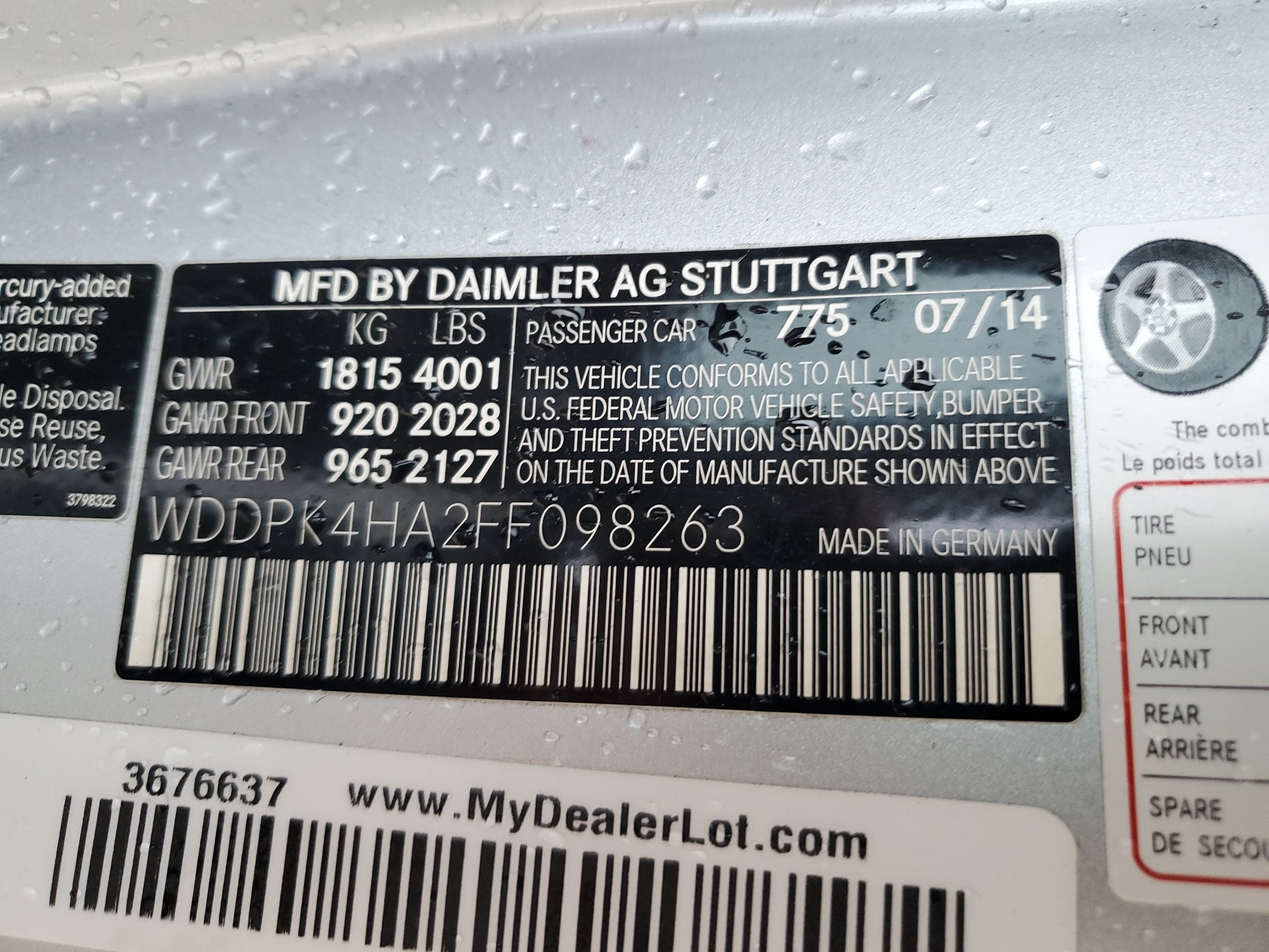 WDDPK4HA2FF098263 2015 Mercedes-Benz Slk 250