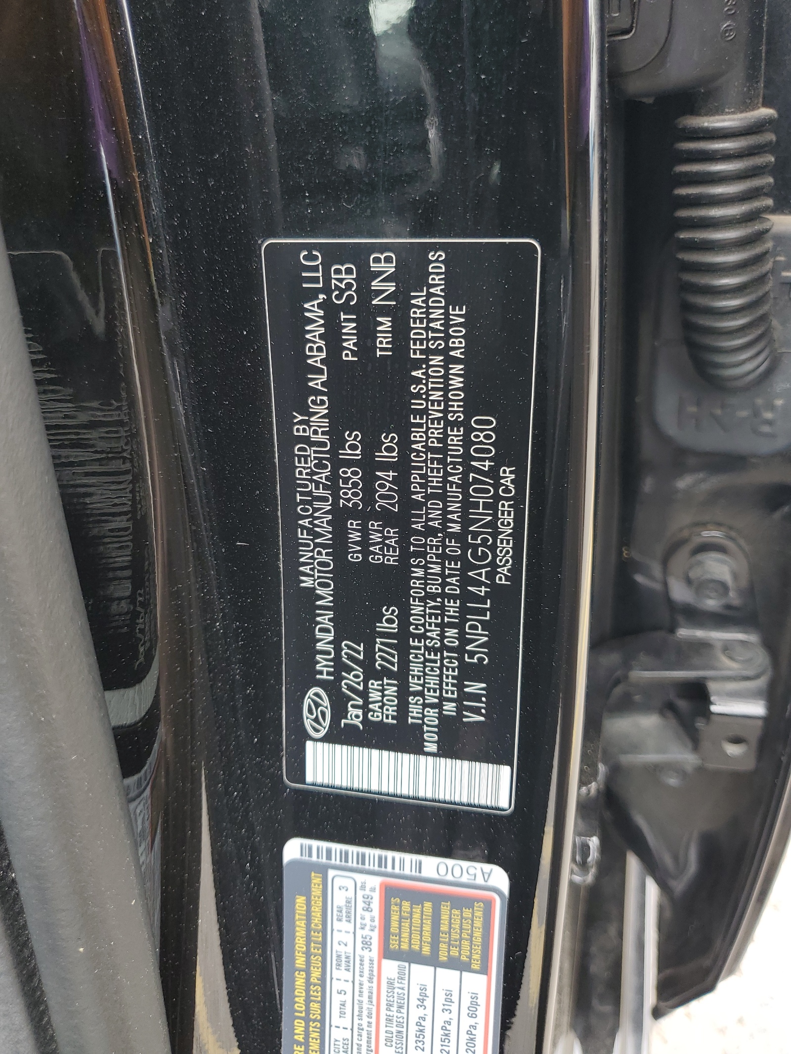 5NPLL4AG5NH074080 2022 Hyundai Elantra Se