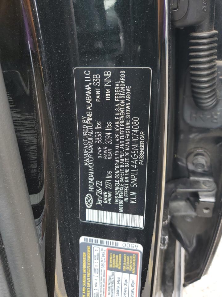 2022 Hyundai Elantra Se VIN: 5NPLL4AG5NH074080 Lot: 64838844