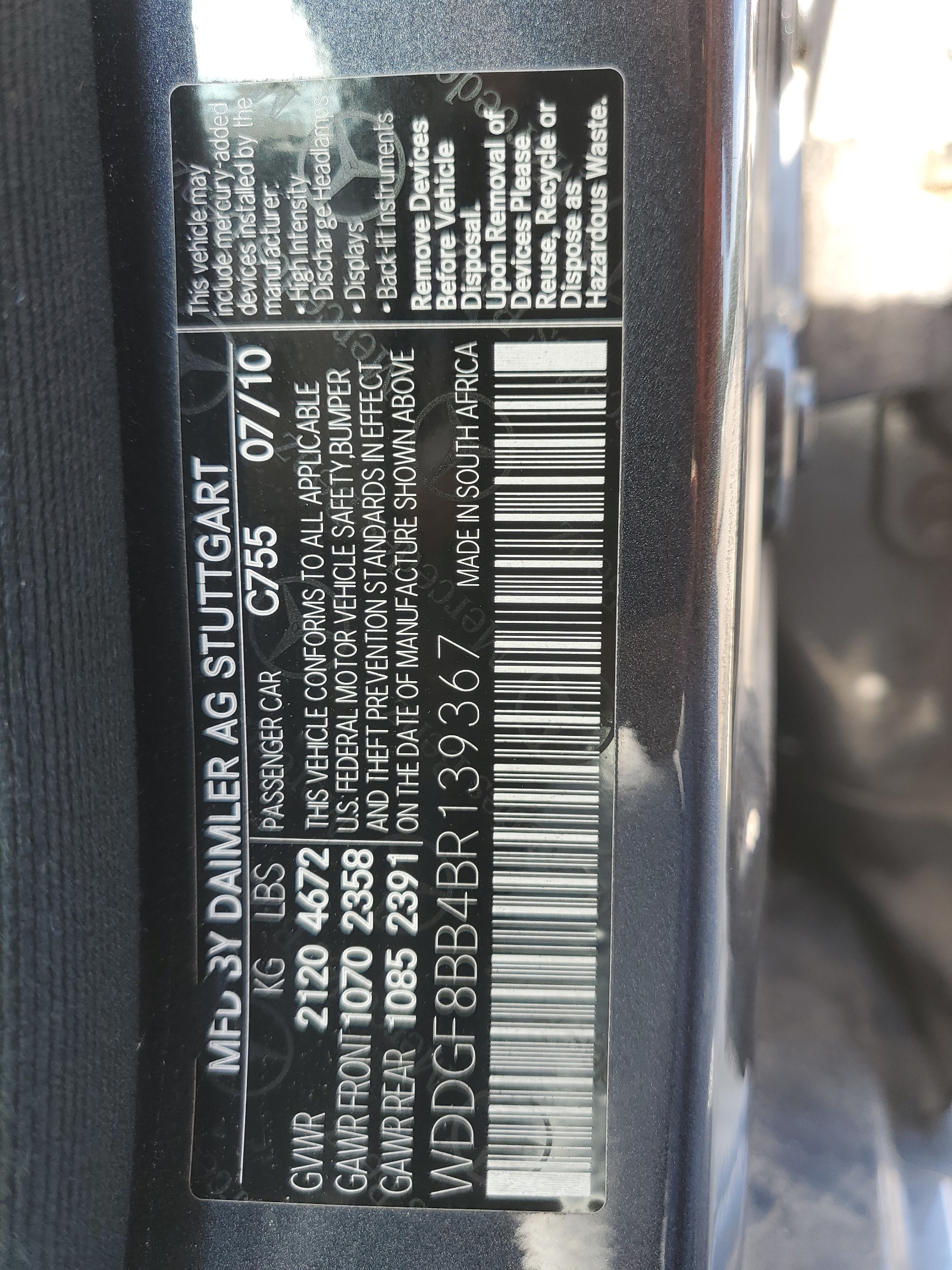 WDDGF8BB4BR139367 2011 Mercedes-Benz C 300 4Matic