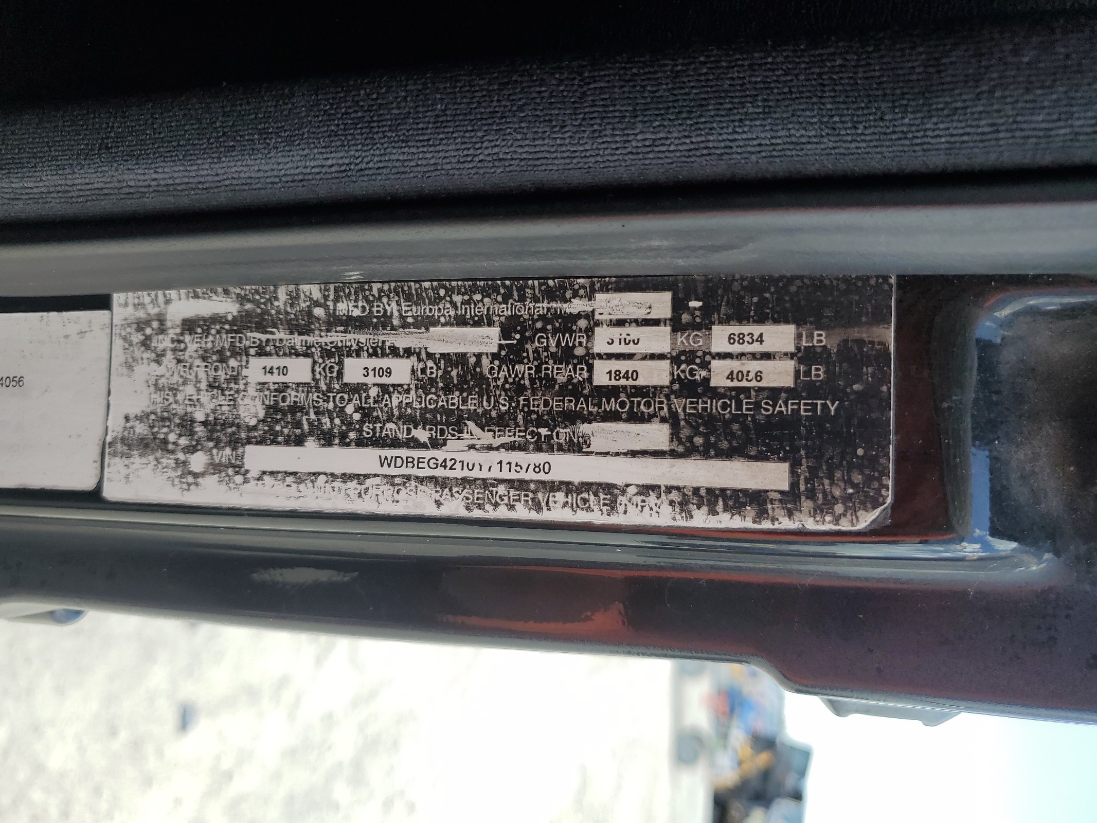 WDBEG4210Y7115780 2000 Mercedes-Benz G500