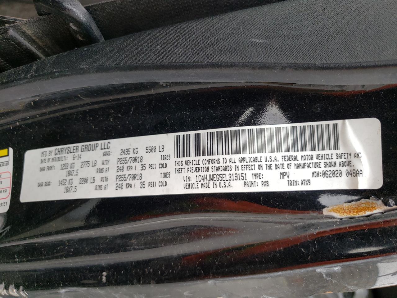 2014 Jeep Wrangler Unlimited Sahara VIN: 1C4HJWEG5EL319151 Lot: 61441414