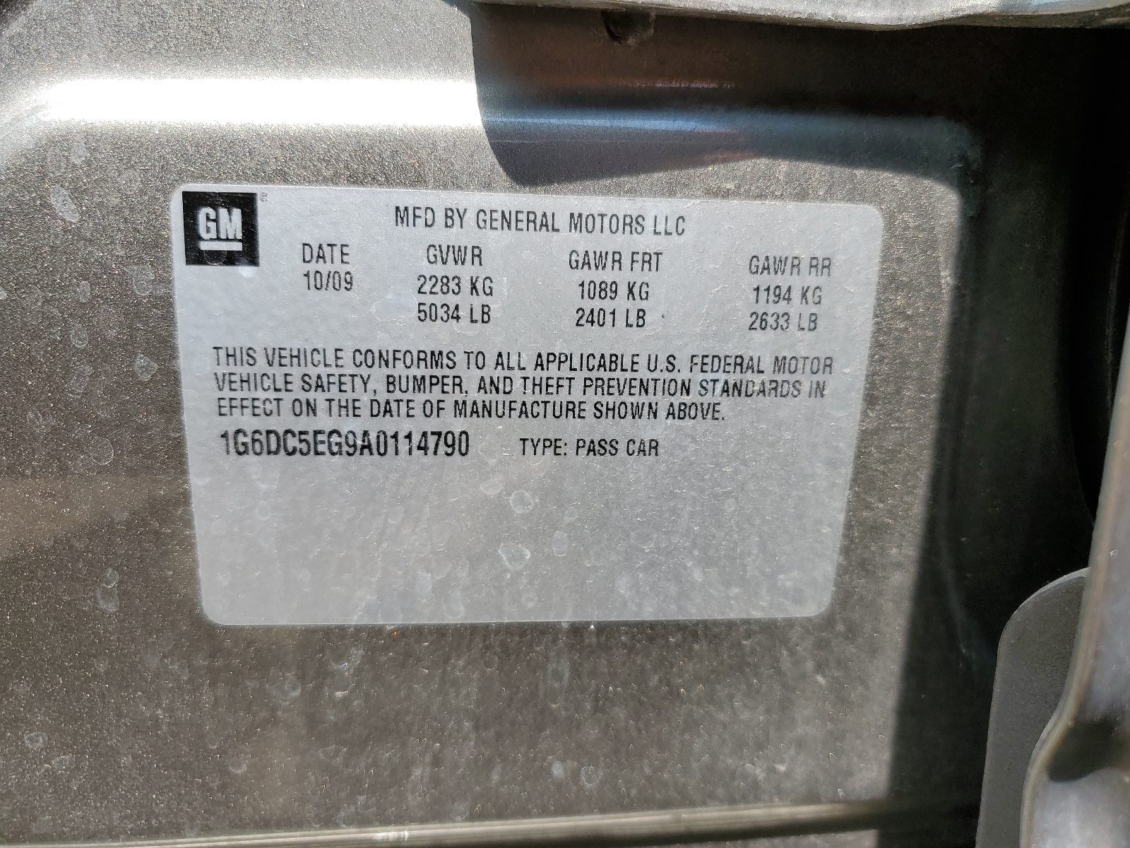 1G6DC5EG9A0114790 2010 Cadillac Cts