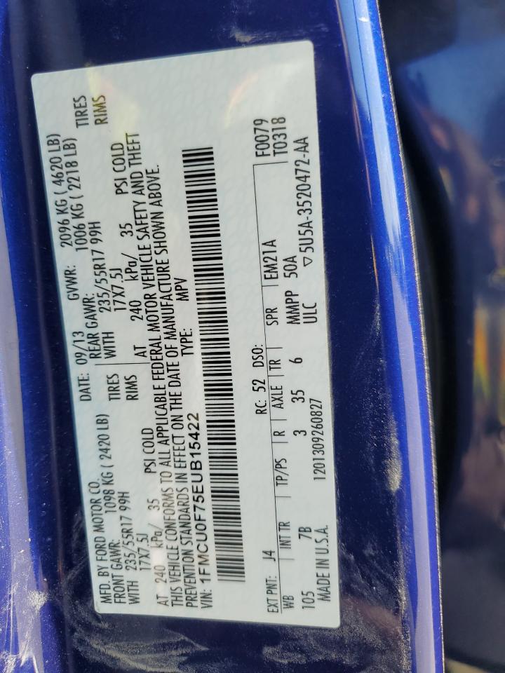 2014 Ford Escape S VIN: 1FMCU0F75EUB15422 Lot: 65327574