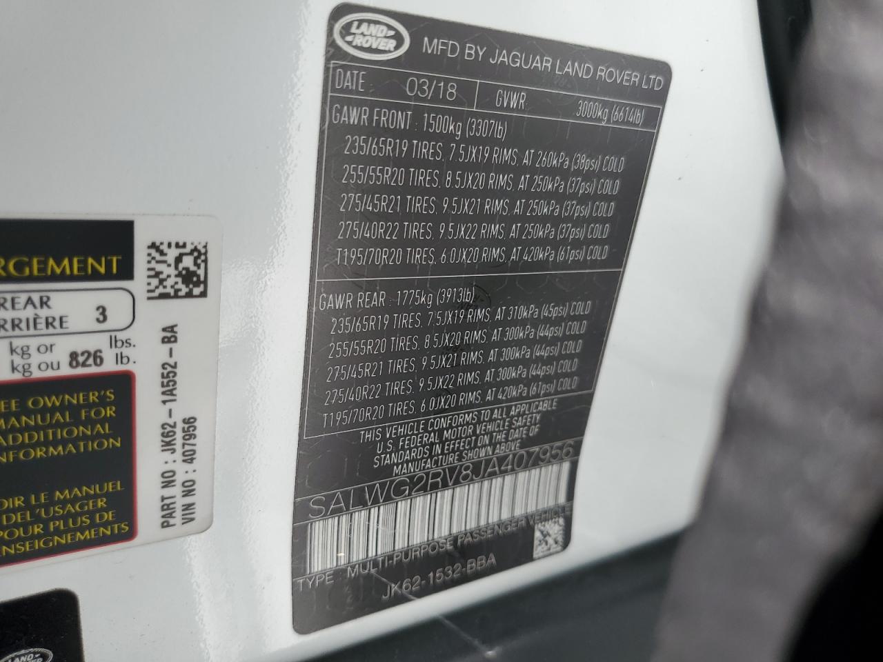 SALWG2RV8JA407956 2019 LAND ROVER RANGE ROVER - Image 15