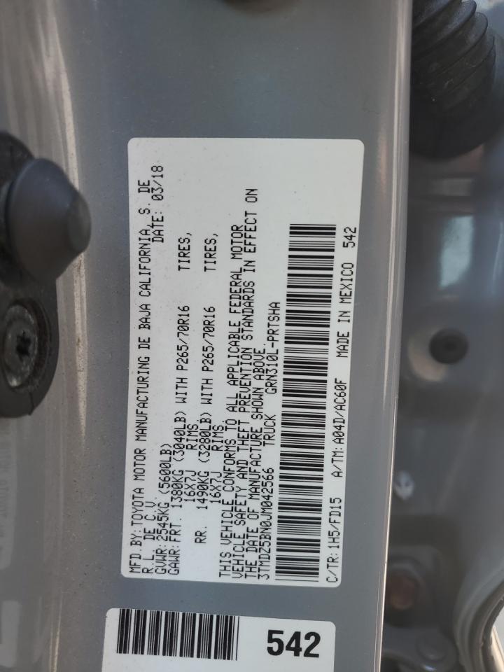 2018 Toyota Tacoma Double Cab VIN: 3TMDZ5BN0JM042566 Lot: 63519024