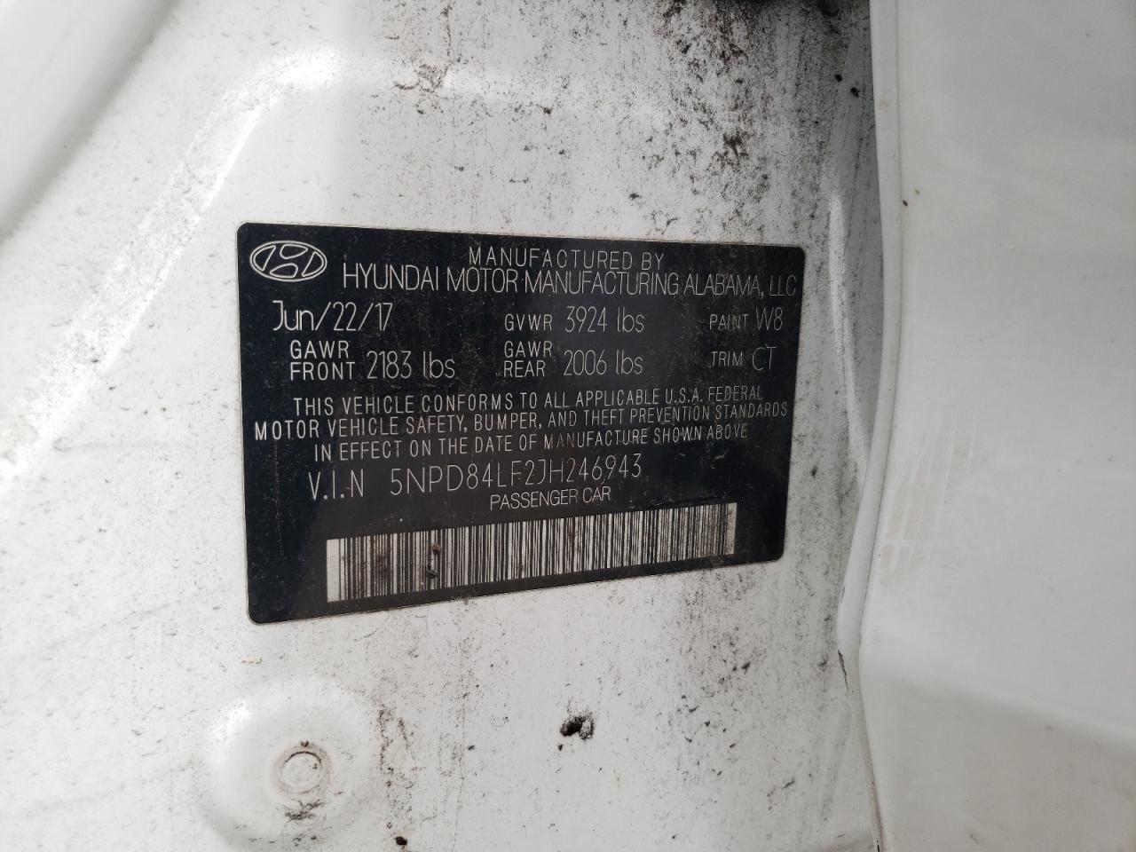 5NPD84LF2JH246943 2018 HYUNDAI ELANTRA - Image 13