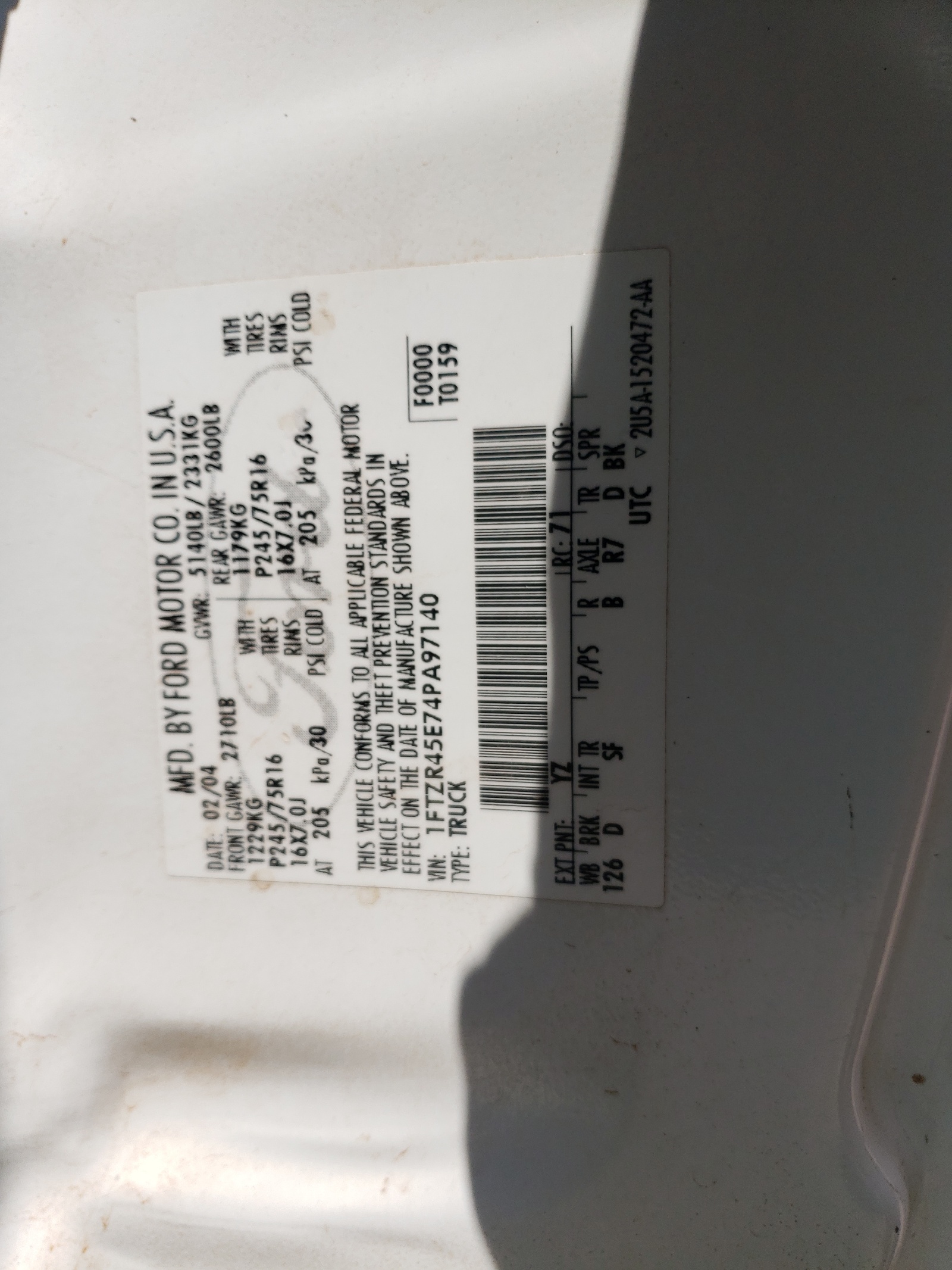 1FTZR45E74PA97140 2004 Ford Ranger Super Cab