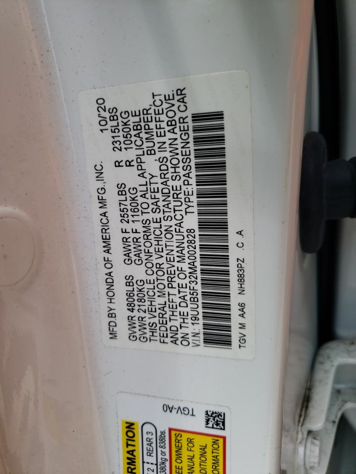 19UUB5F32MA002828 2021 Acura Tlx