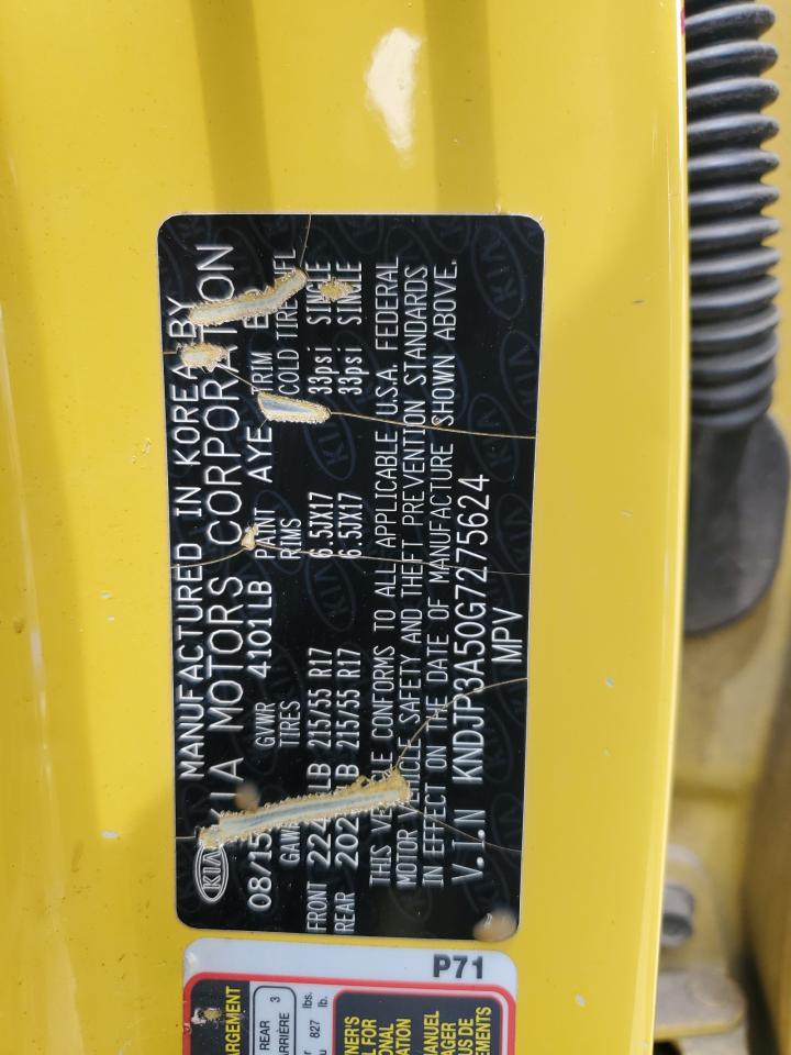 2016 Kia Soul + VIN: KNDJP3A50G7275624 Lot: 63121164