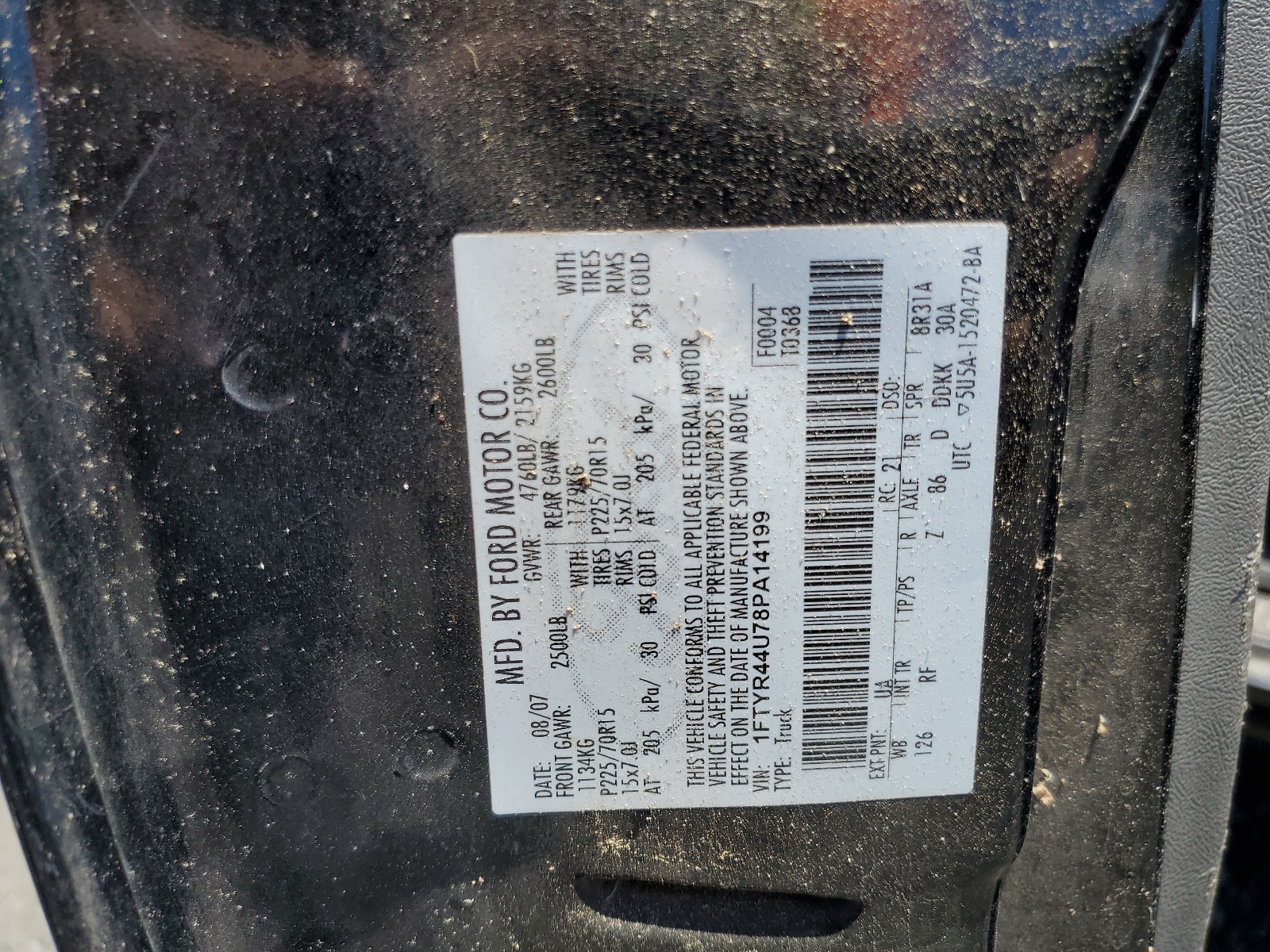 1FTYR44U78PA14199 2008 Ford Ranger Super Cab