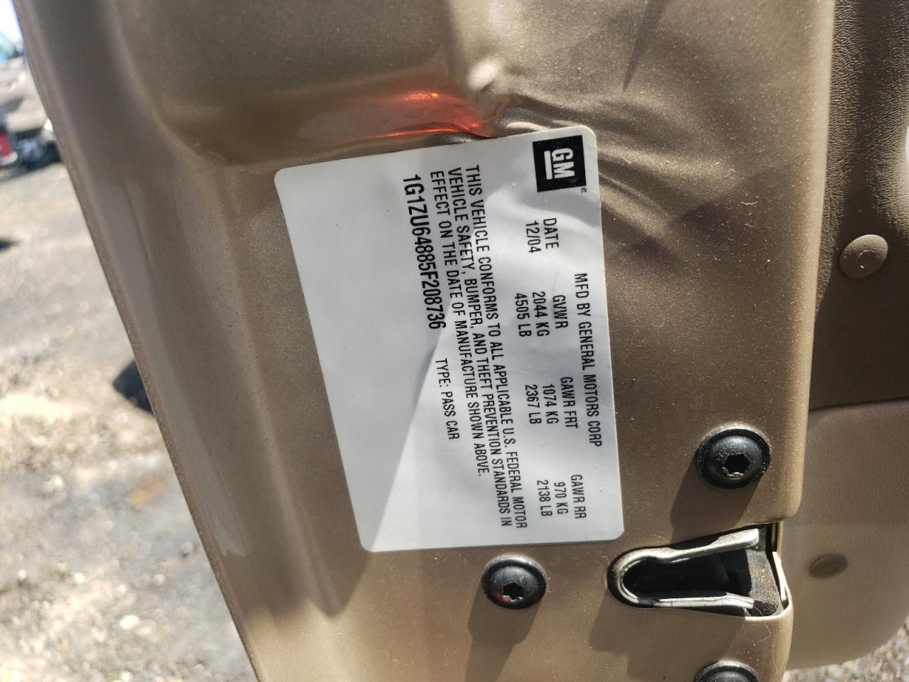 2005 Chevrolet Malibu Maxx Lt VIN: 1G1ZU64885F208736 Lot: 62782344