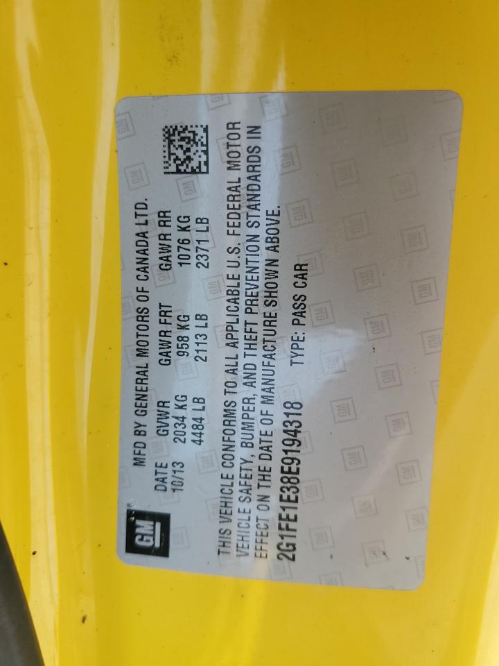 2014 Chevrolet Camaro Ls VIN: 2G1FE1E38E9194318 Lot: 64024224