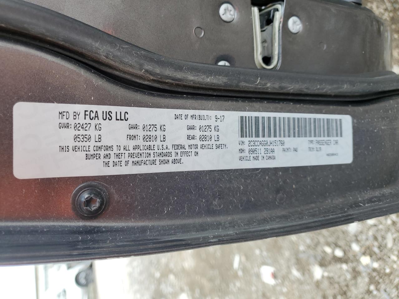 2018 Chrysler 300 S VIN: 2C3CCAGG0JH151760 Lot: 64295904