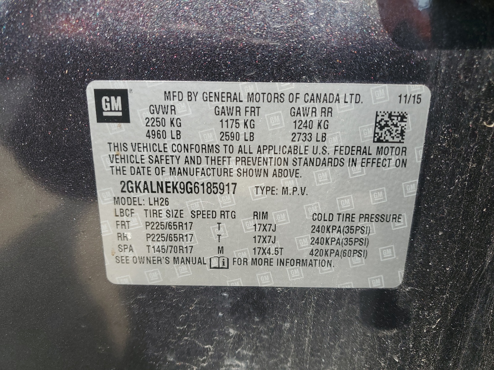 2GKALNEK9G6185917 2016 GMC Terrain Sle