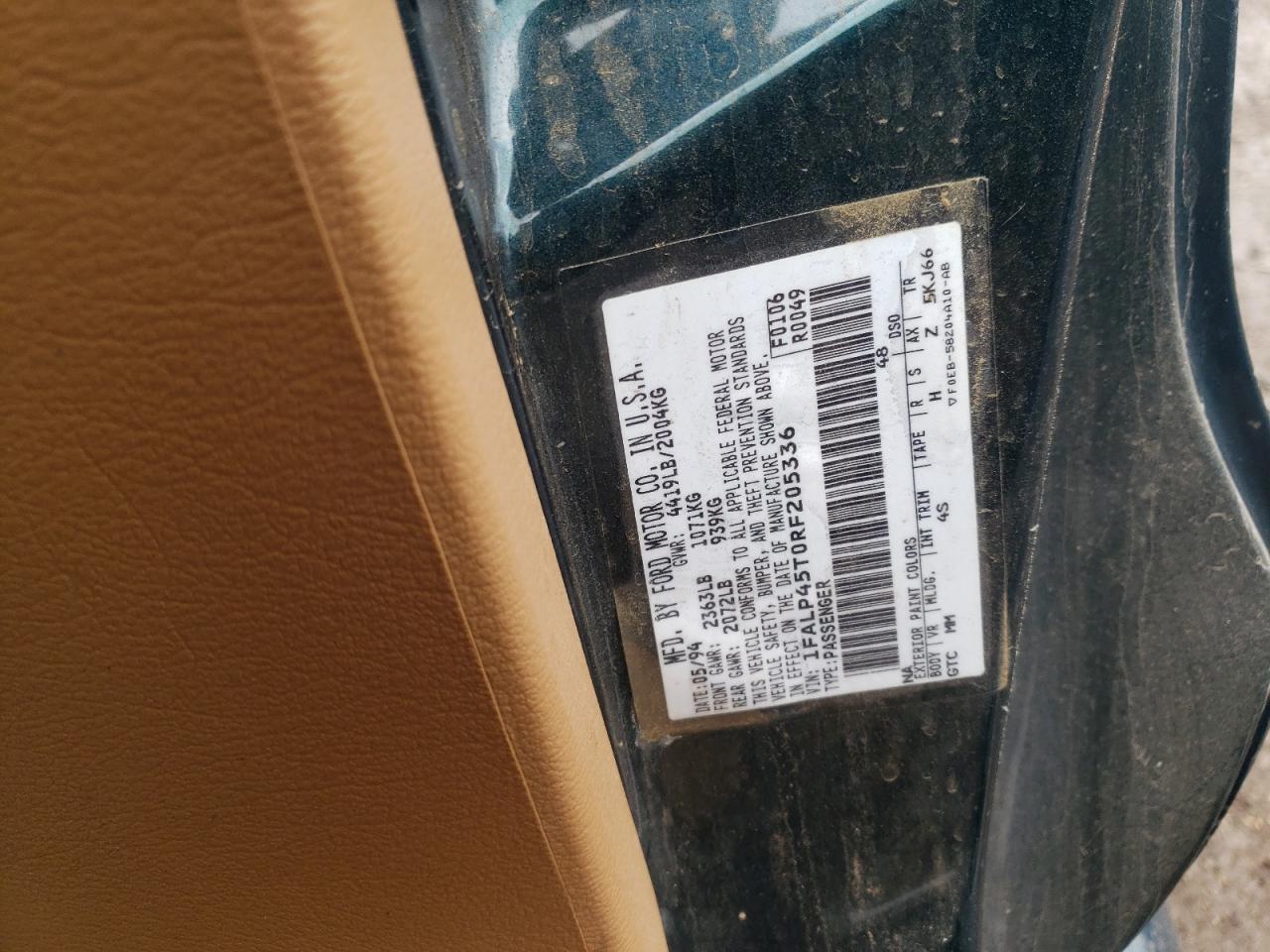 1994 Ford Mustang Gt VIN: 1FALP45T0RF205336 Lot: 64214704