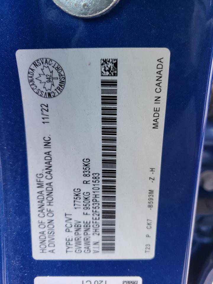 2HGFE2F53PH101583 2023 Honda Civic Sport