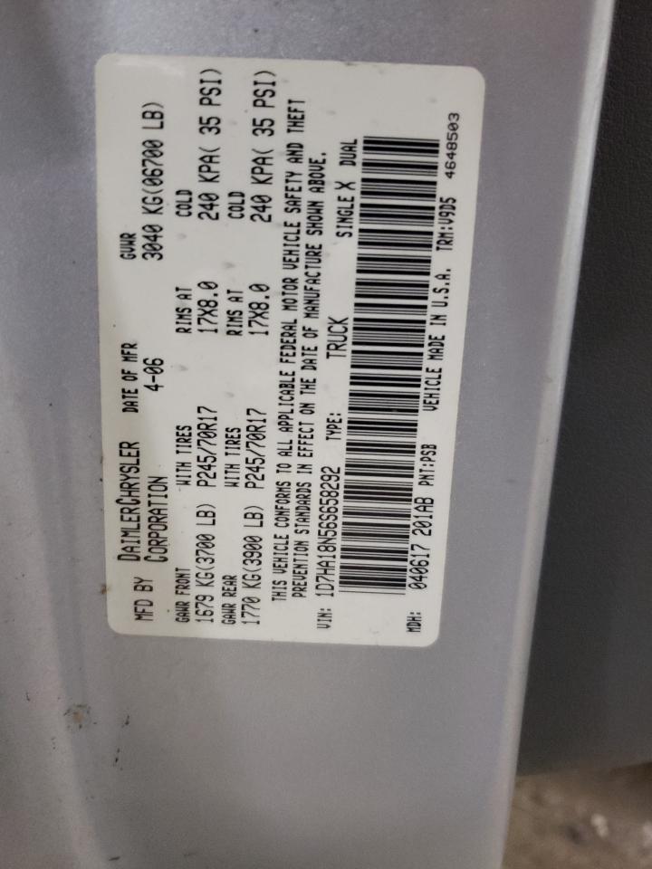 2006 Dodge Ram 1500 St VIN: 1D7HA18N56S658292 Lot: 63199864