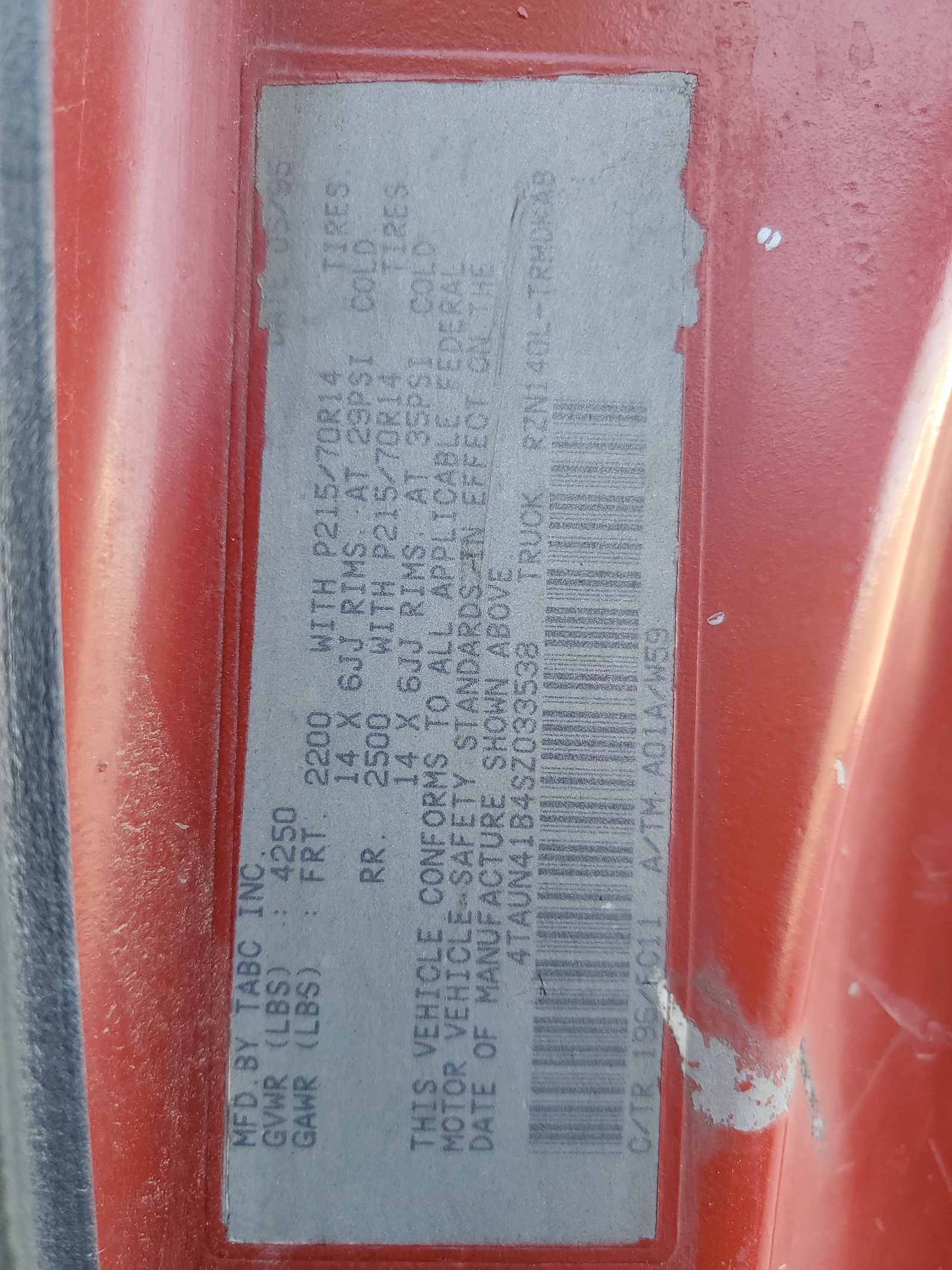 4TAUN41B4SZ033538 1995 Toyota Tacoma