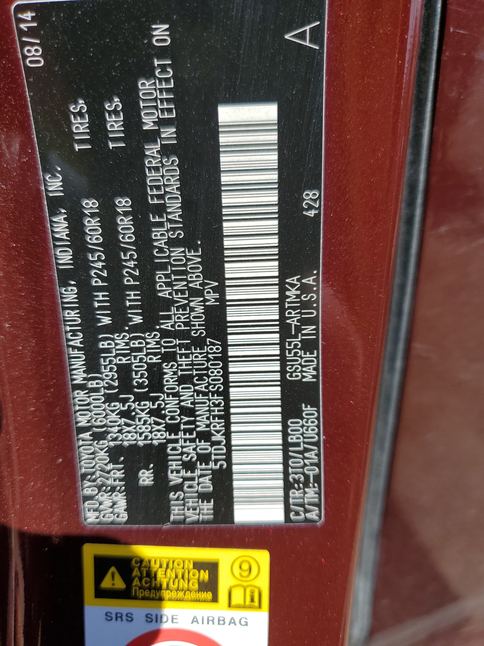 5TDJKRFH3FS080187 2015 Toyota Highlander Xle