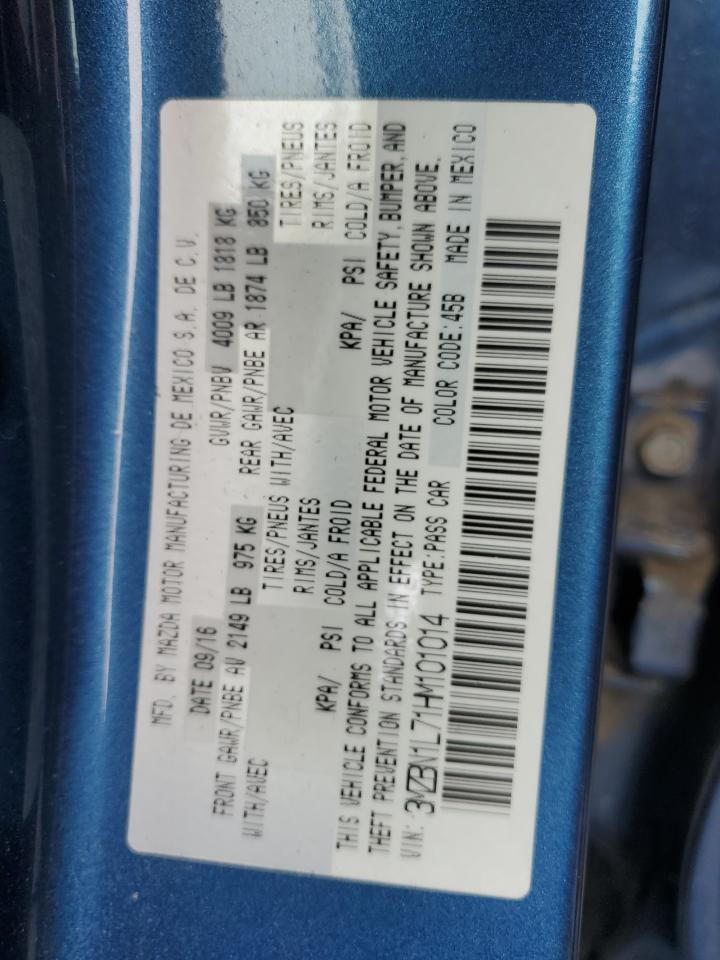 2017 Mazda 3 Touring VIN: 3MZBN1L71HM101014 Lot: 64705004