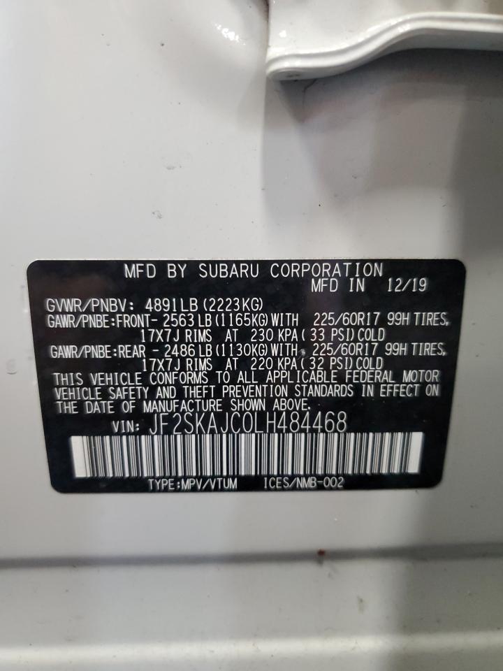 2020 Subaru Forester Premium VIN: JF2SKAJC0LH484468 Lot: 64519214
