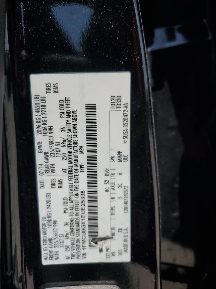 2014 Ford Escape Se VIN: 1FMCU0GX1EUE25338 Lot: 64305774