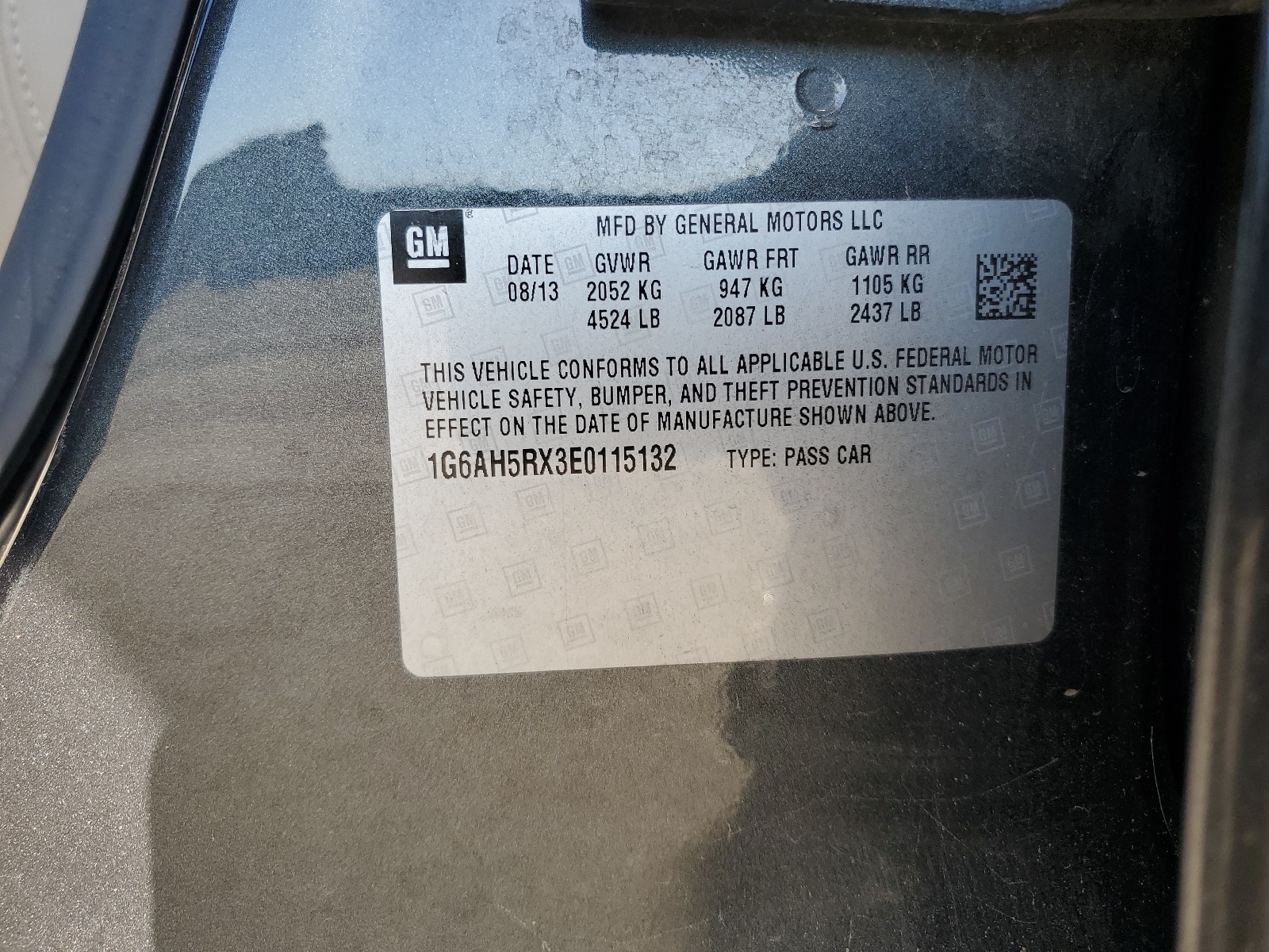 1G6AH5RX3E0115132 2014 Cadillac Ats Luxury