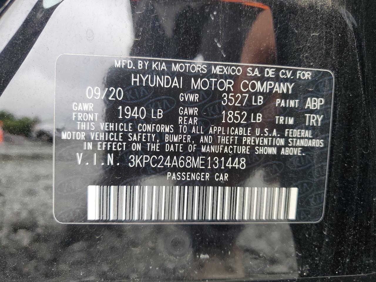 3KPC24A68ME131448 2021 Hyundai Accent Se