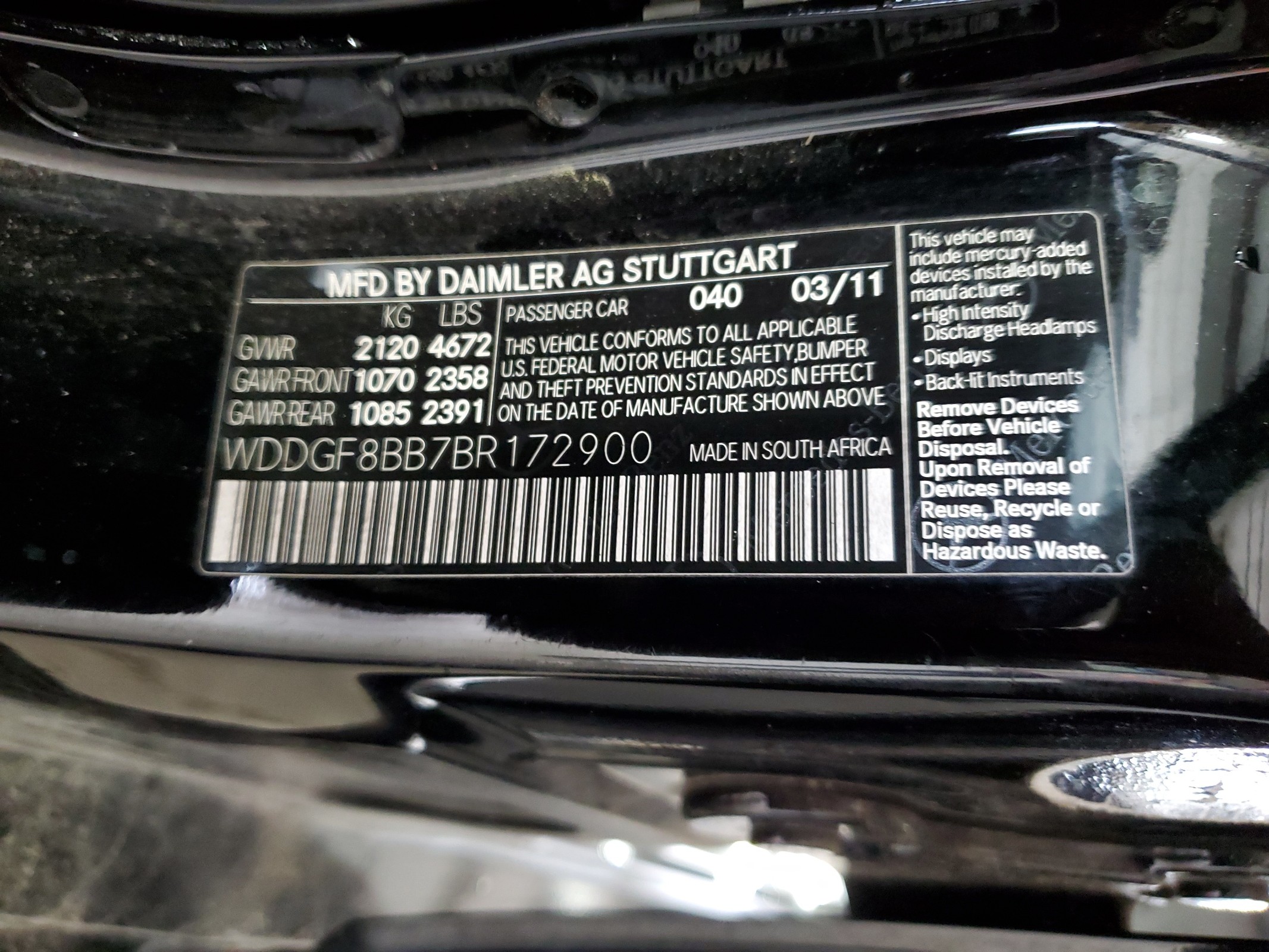 WDDGF8BB7BR172900 2011 Mercedes-Benz C 300 4Matic