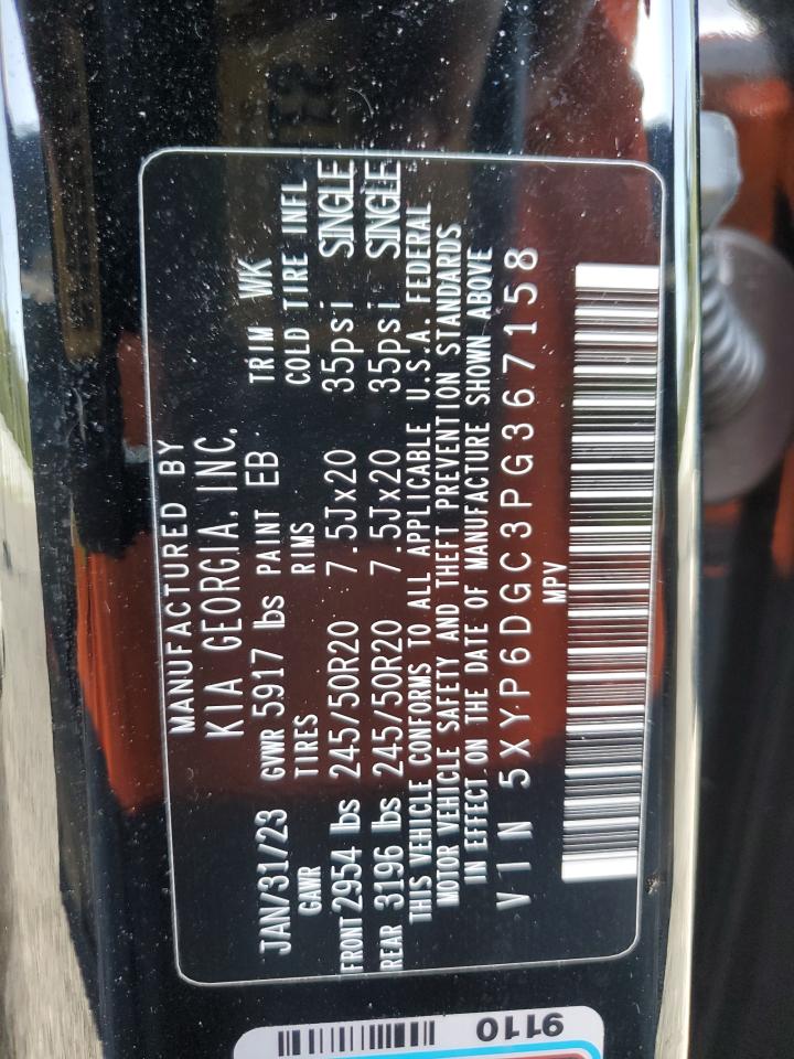 2023 Kia Telluride S VIN: 5XYP6DGC3PG367158 Lot: 63386644