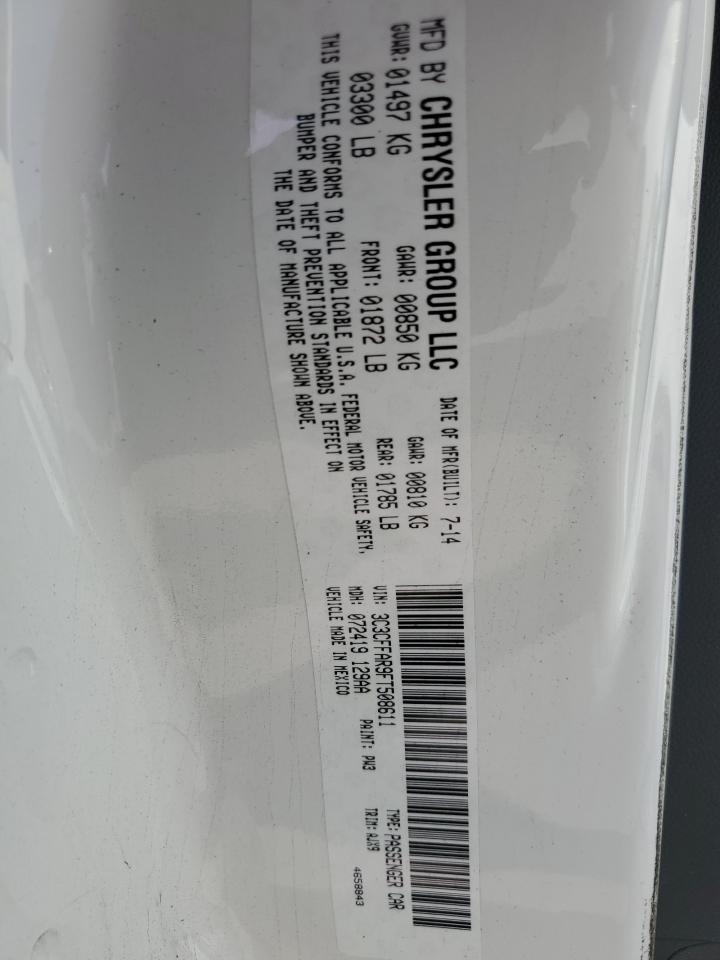 2015 Fiat 500 Pop VIN: 3C3CFFAR9FT508611 Lot: 63070924