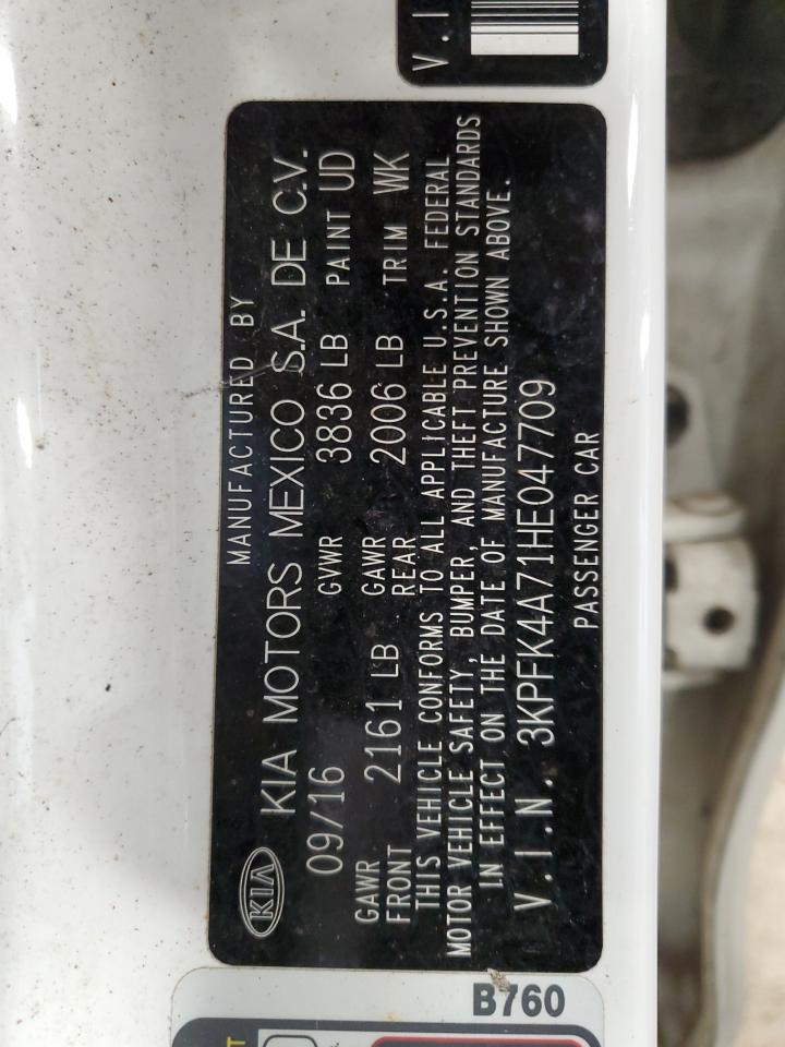 2017 Kia Forte Lx VIN: 3KPFK4A71HE047709 Lot: 62892214