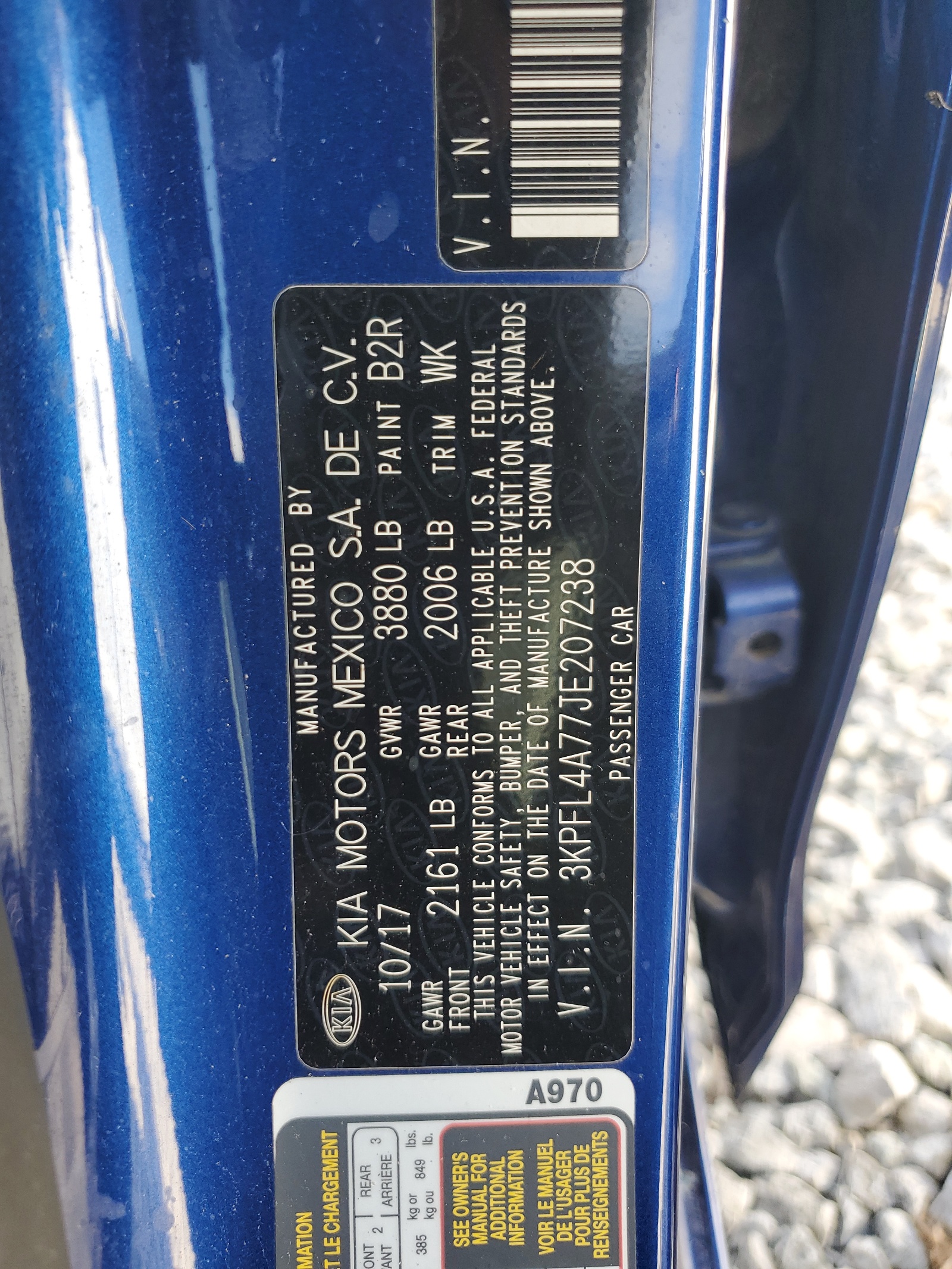 3KPFL4A77JE207238 2018 Kia Forte Lx